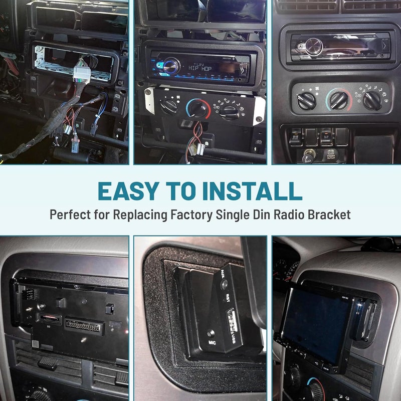 NuIth Single Din Radio Installation Dash Kit W/Radio Wiring Harness for 1998-2003 Chrysler/Dodge/Jeep/Plymouth, Single Din Radio Mounting Plate for Aftermarket Radio Mounting (Dash KIT W/Radio Wire) - Image 5